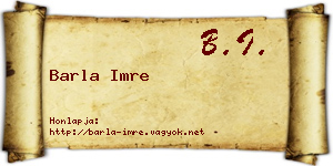 Barla Imre névjegykártya